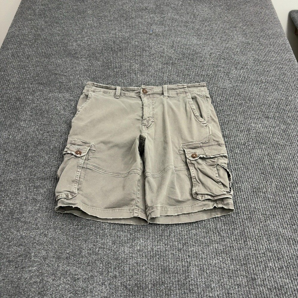 American Eagle Cargo Shorts Mens 34 Khaki Cotton Extreme Flex Utility Casual